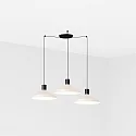 pendant luminaire KOMBO 3 flames E27 IP20, beige, black matt 