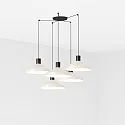 pendant luminaire KOMBO 5 flames E27 IP20, beige, black matt 