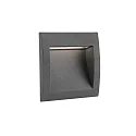 Faro wall recessed luminaire SEDNA SQ140 square, indirect, switchable IP65, dark grey 