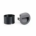 Faro wall recessed luminaire MINI RACING down, round, switchable IP44, dark grey 