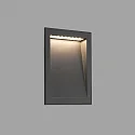 wall recessed luminaire SOUN 193 down, square, indirect IP65, dark grey 