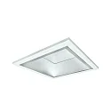 LED Recessed Downlight, 10W, 3000K, 1000lm, square, IP21, opal, white