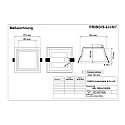 Frisch-Licht LED Recessed Downlight, 15W, 3000K, 1500lm, square, IP21, opal, DALI dimmable, white