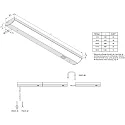 Hera LED under-cabinet luminaire LED ModuLite F, IP20, 230V HVLCS, CRi>90, 45cm, with switch, 8W 4000K 760lm 120°, anodised alu