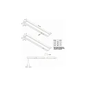 Hera under-cabinet luminaire MODULITE F-USB 1200MM with switch, with USB connection, wired through IP20