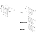 Hera Recessed wall luminaire LED Wall Up&Down for flush-mounted / cavity wall boxes, IP20, 7.5 x 7.5cm, 230V, 1.8W 3000K 90lm, inox