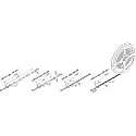 LED Eco-Tape, 500cm, 1200 LED, IP20, 24V DC, incl. 250cm connecting cable, 80W 3000K