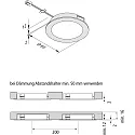 LED Recessed luminaire FAR 58 with surface light, 3W, 3000K, IP20, brushed stainless steel