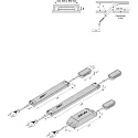 Hera Transformer LED 24/100W Mains connection cable, 200cm with Europlug, 12-fold distributor