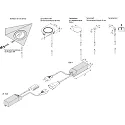 Hera Ring eyelet M4 for Under-cabinet luminaire UL 2-LED F, for connection to EBS 4 sensors, with 200cm sensor line, white