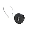 USB double socket 24Vdc, sek. 5V, 1x2.1A / 2x1.05A, max. 15W, stainless steel look, incl. adaptor ring, black