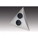 Double power socket for furniture surface mounting LUXOR 2 ST, 220-240V AC, inox look