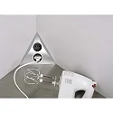 Double power socket for furniture surface mounting LUXOR 2 ST, 220-240V AC, inox look