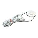 Surface mount switch SEH for furniture, Ø 7.5cm, IP20, 220-240V, max. 2.5A, with 200cm Euro plug + 200cm coupling, white