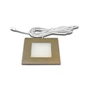 Flat recessed LED area light luminaire FQ 68-LED, angular, IP44, LED24 connection, CRi>90, 4W 3000K 270lm 110°, inox