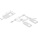 Hera LED under-cabinet luminaire LED Slim-Pad F, IP20, with IR dimmer, homogeneous area light, LED24 connection, 5W 3000K, inox