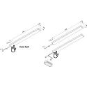 Hera 3pc. set of under-cabinet luminaire LED ADD-ON Mini + LED transformer LED 24 / 15W, 4.3W 3000K 280lm 110°, alu