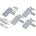 4pc. set of LED L-Pad 7.5W 3000K with IR dimmer + LED transformer 24/15W/30W, anodised alu