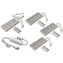 4pc. set of LED L-Pad 7.5W 3000K, with IR dimmer + LED transformer 24/15W/30W, inox look