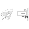 Hera 3pc. set of LED triangular under-cabinet luminaire UL 2-LED F, with EBS 4 switch + transformer LED 24 / 15W, inox, 3W 4000K