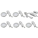 5pc. set of FR 55-LED 3W 4000K, stainless steel look + LED transformer LED 24 / 30W