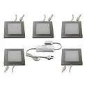 LED Recessed luminaire FAQ 58, 5er Set, 5x 3W, 3000K, IP20, brushed stainless steel