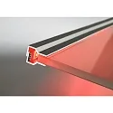 Hera LED glass edge profile, single / double sided for panes of glass with 0.3-1.3cm thickness, 86cm