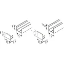 Hera 2pc. set of end cap for surface mount LED profile, 15/8mm, with fastening screws, anodised alu