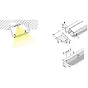 Hera LED milling mount profile A 24mm for covering profile 15mm, asymmetrical light beam, length 100cm, anodised alu