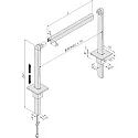 Hera LED 2-Link Haltearm 30cm, vairable height (seamless), with LED 24V connecting cable 250cm, max. 48W, anodised alu
