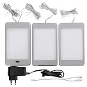 LED Under cabinet luminaire SASKIA, set of 3, 18W, 3000K, 810lm, IP20, silver