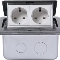 Floor socket, 2-fold, with child lock, 250V, max. 3680W, IP20