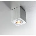 Surface mounted spot ADL9001, square, GU10, IP20, 25° swiveling, brushed aluminum