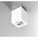 HEITRONIC Surface mounted spot ADL9001, square, GU10, IP20, 25° swiveling, white