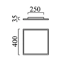 LED Ceiling luminaire RACK LED, square, IP20, black matt