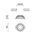 Helestra LED Ceiling recessed spot SID LED, IP65, black matt
