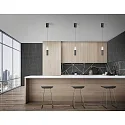 Helestra pendant luminaire LIDOS 1 flame, direct / indirect IP20, black chrome dimmable