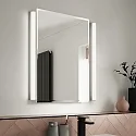 Helestra mirror luminaire LADO-S 120 large, switchable, slim, with diffuser IP44, chrome, white 