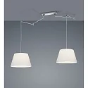 Helestra Pendant luminaire CERTO 1, 2 flames, E27, IP20, chrome / shade chintz white