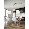 Helestra Pendant luminaire CERTO 1, 2 flames, E27, IP20, chrome / shade chintz white