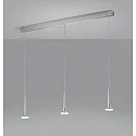 LED Pendant luminaire FLUTE LED, Balken, 3 flames, IP20, chrome