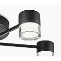 Helestra ceiling luminaire KALA 7 flames, rigid IP20, black matt dimmable