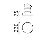 Helestra outdoor ceiling luminaire SAY direct, switchable LED IP65, graphite 