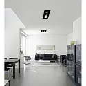 Helestra ceiling luminaire NOMI 4 flames, square LED IP20, black dimmable