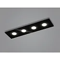 ceiling luminaire NOMI 4 flames, square, long LED IP20, black dimmable
