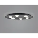 Helestra ceiling luminaire NOMI 6 flames, round LED IP20, black dimmable