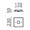 ceiling luminaire NOMI 1 flame, square LED IP20, white dimmable