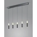 Helestra pendant luminaire LIDOS 5 flames, direct / indirect IP20, black chrome dimmable