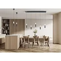 Helestra pendant luminaire LIDOS 5 flames, direct / indirect IP20, black chrome dimmable