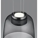 Helestra pendant luminaire ODA with shade IP20, black chrome dimmable